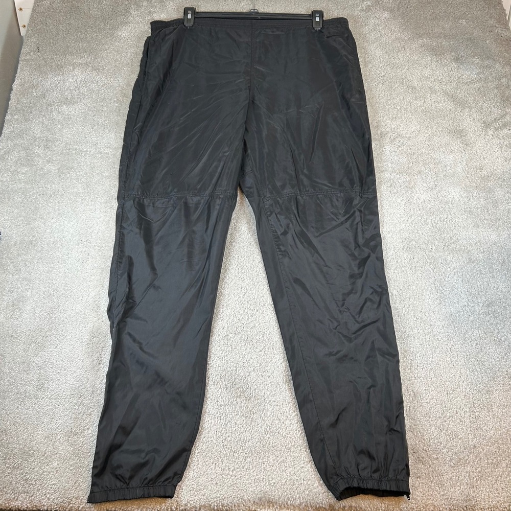 Vintage 90s Nike Track Pants Mens L Black‎ Elastic Zipper Leg Athletic Joggers